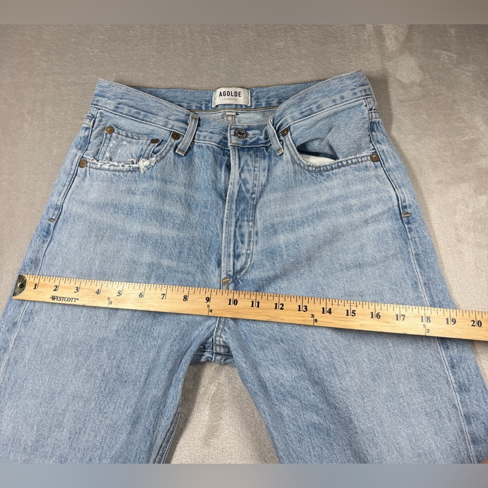 Agolde Jamie High Rise Tapered Intentionally Distressed 100% Cotton Jeans 27 - Picture 7 of 16